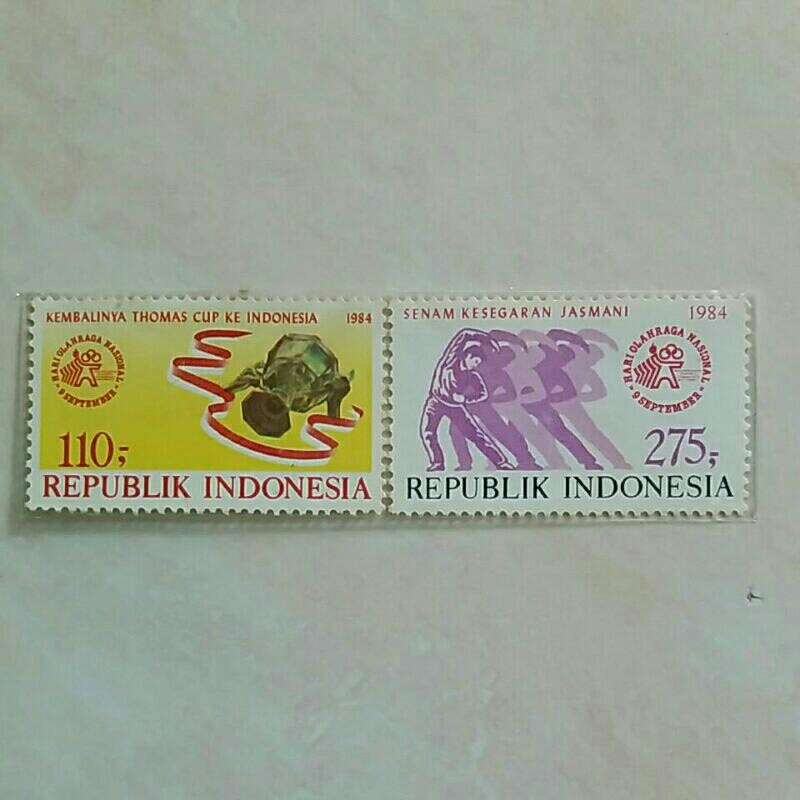 

(AB) Perangko Indonesia 1984 Hari Olah Raga Nasional Set Lengkap 2pcs Mint