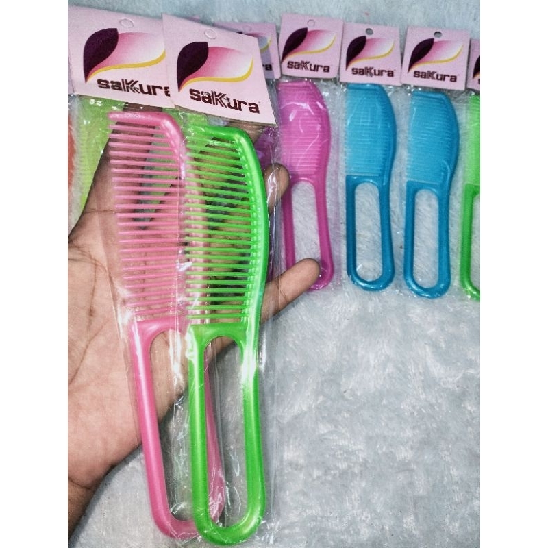 Sisir warna / sisir gagang lubang 17cm