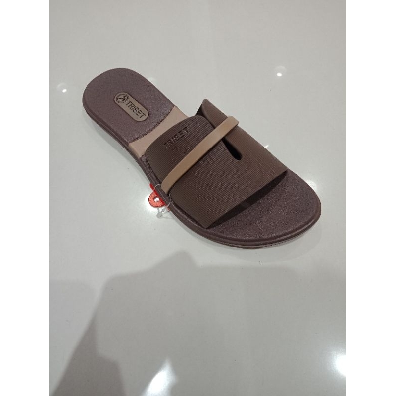TRISET SANDAL FLAT WANITA FUL  KARET ANTI SELIP size36-40