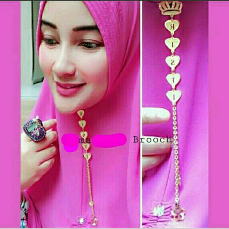 Bros dagu nama / peniti hijab / Bros nama / pin nama wanita