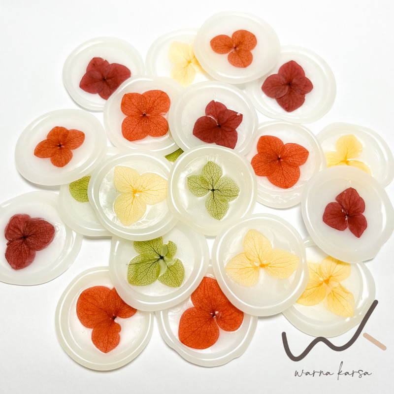 Flower Seal Wax Stamp Instant / Seal Wax Coin / Wax Seal / Stempel Lilin / Seal Wax Bunga Asli / Ste