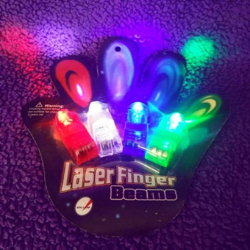 MAINAN ANAK LASER FINGER BEAMS LIGHT / LASER JARI ISI 4 WARNA