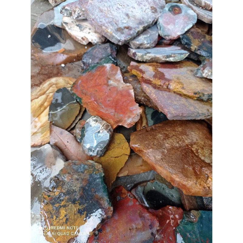 lempengan batu akik pancawarna kembang klawing lain phyrus bacan dan garut