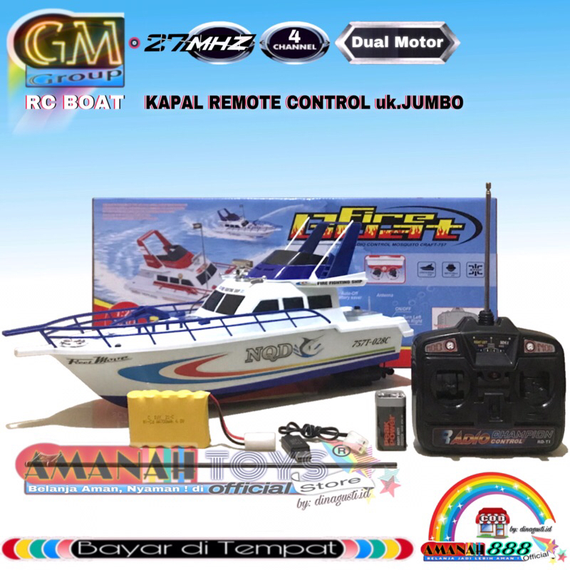 GM RC-Boat 757T-028C Kapal Remote Control Besar Mainan Anak Hobby Perahu Remot Kontrol uk.JUMBO Supe