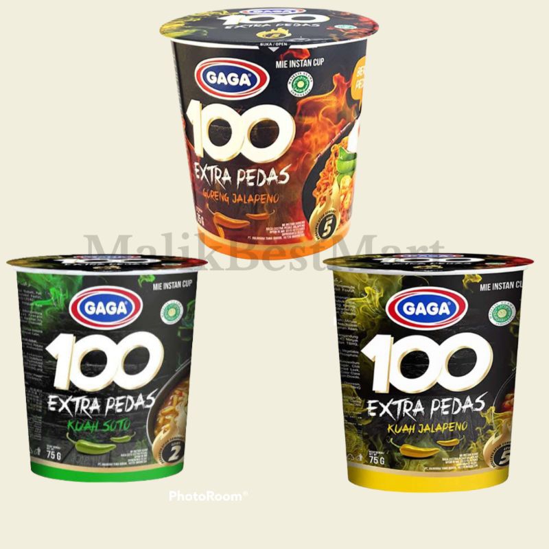 GAGA Mie Instan Cup Extra Pedas Japaleno 75 G