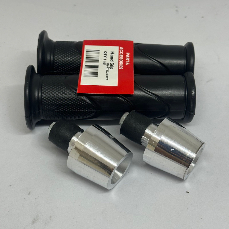 ( PROMO ) PAKET HAND GRIP STANDAR ORIGINAL HONDA PLUS JALU STANG PCX CROME ORIGINAL