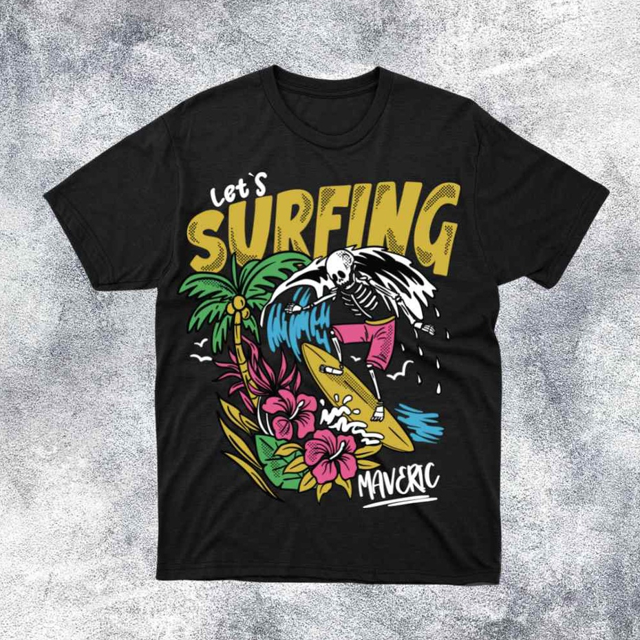 Kaos Distro Original Endrock Tema Maveric Lets Surfing