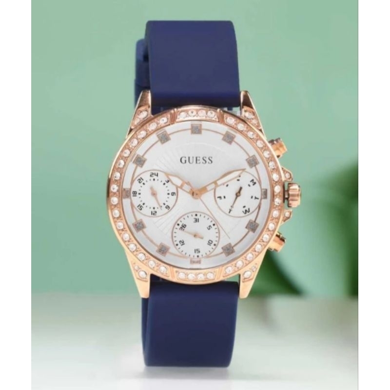 GUESS GW0222L2 Original GEMINI Jam Tangan Wanita Analog Blue Rose