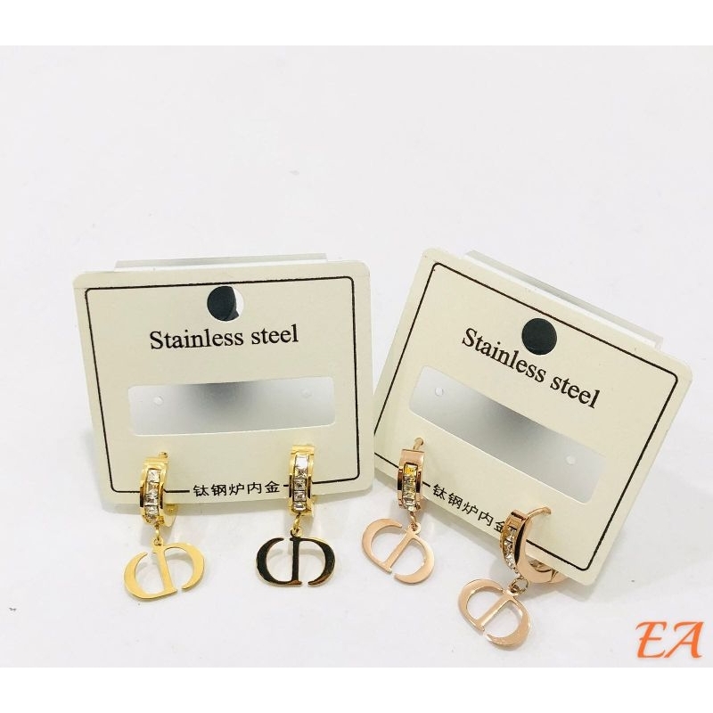 Fourfashion Anting Titanium Jepit Motif CD Premium AK023