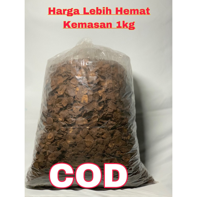 

(1 kg) keripik pisang COKLAT irisan bentuk koin Maynana Chips