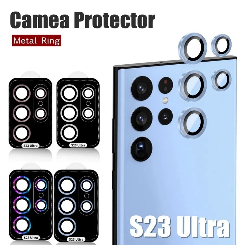 Jual SAMSUNG S23 ULTRA , S23 / S23 PLUS RING METAL TEMPERED GLASS