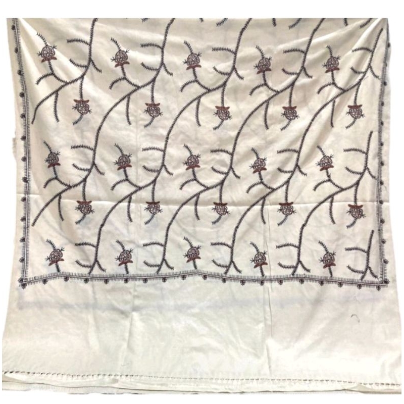 Sorban Kashmiri motif akar bordir sorban rida asli tebal sorban panjang putih selendang Habib