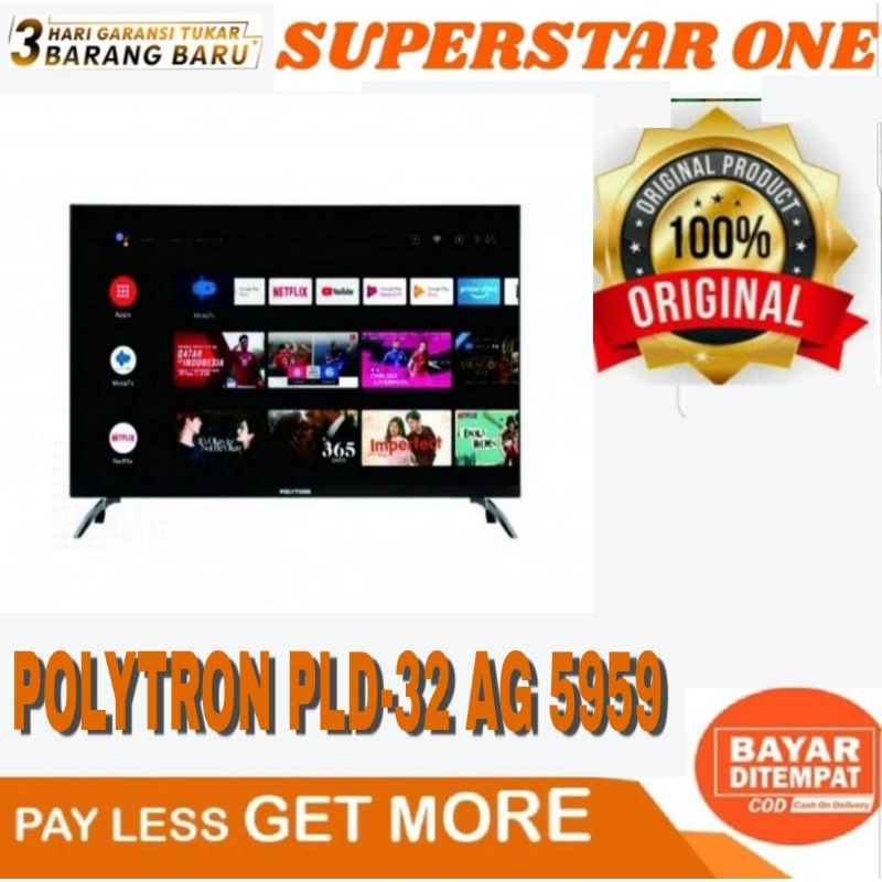 TV Polytron LED 32 inch PLD-32 AG 5959 Android Smart Mola Digital TV Polytron LED 32 inch PLD-32 AG 5959 Android Smart Mola Digital