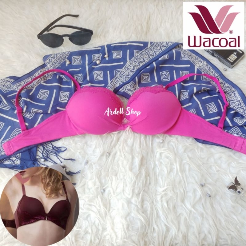 CW WACOAL PUSH UP BRA WANITA KAWAT COTTON POLOS PINK CUP 32B IB4397 DK