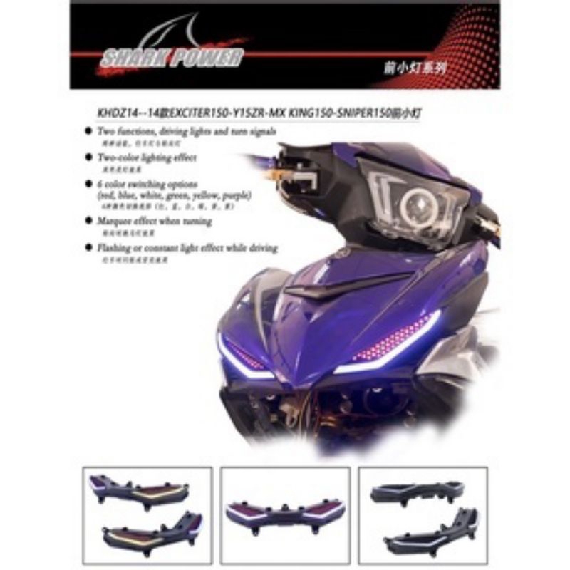 lampu senja depan mata gaban colourfull+ sen&amp;alis running Yamaha MX king 150