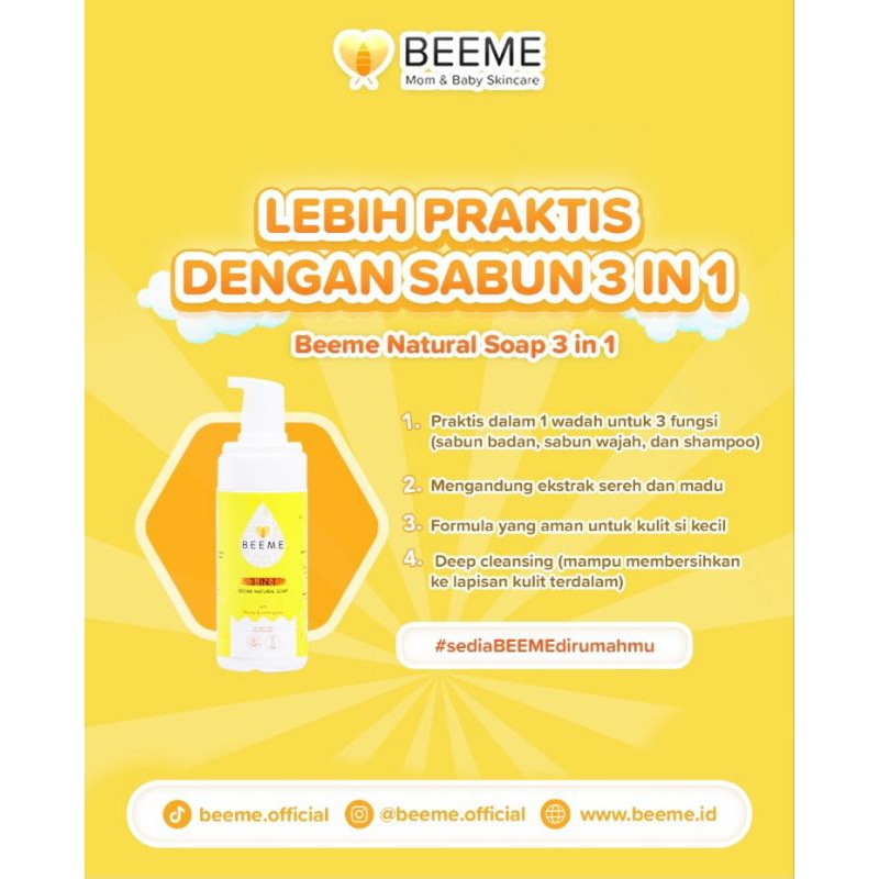 Paket Beeme Sunscreen Niacinamide &amp; Sabun Beeme Natural 3in1