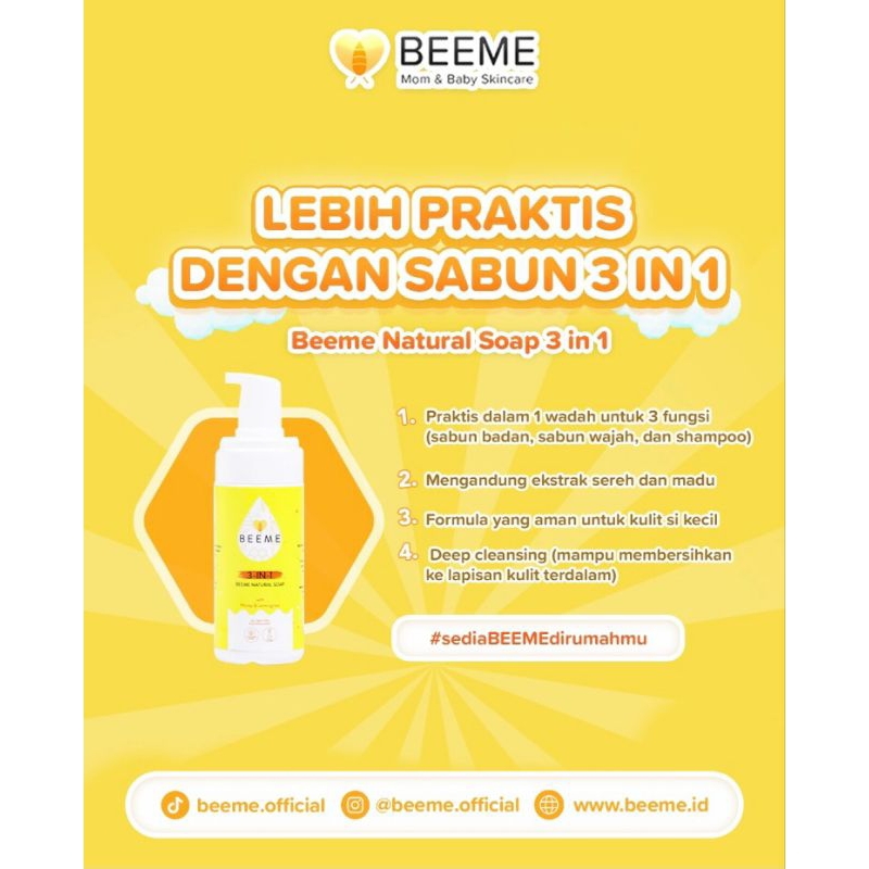 Paket Beeme Sunscreen Niacinamide &amp; Sabun Beeme Natural 3in1