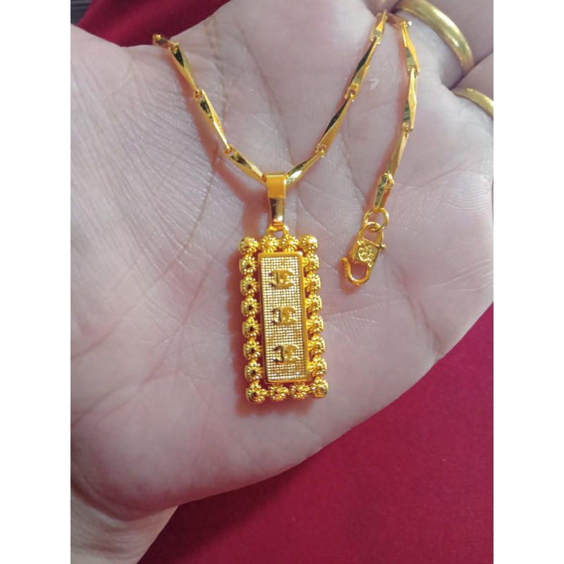 kalung padi cc bunga 60cm dan 75cm lapis emas 24k