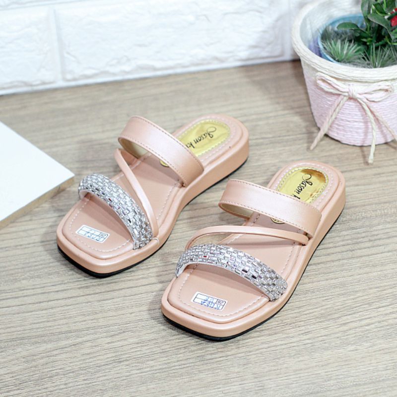 Sandal Anak Perempuan Silang Cristal Rosa02