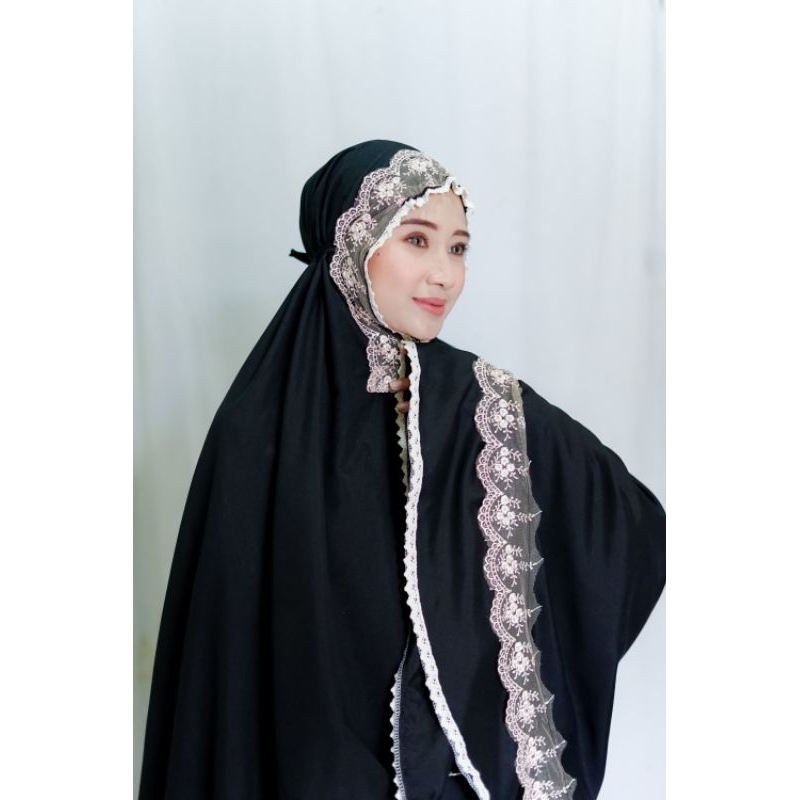 Mukena Dewasa Katun Mewah Traveling NAZWA Renda 2 Layer