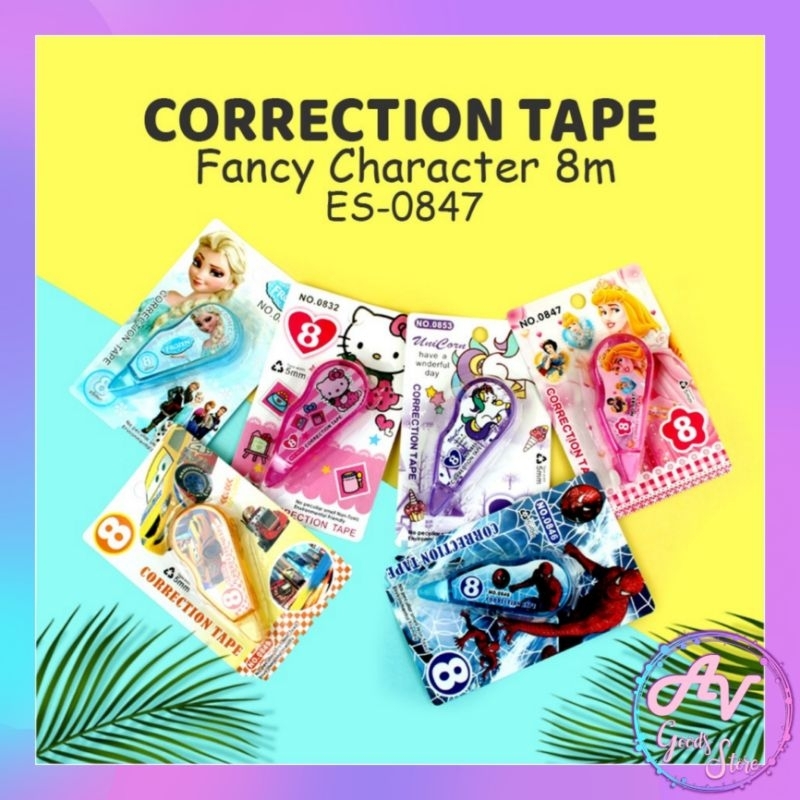 

Correction Tape / Tip ex pita / Tip ex Kertas / CORRECTION TAPE KARAKTER KECIL TIPE 8