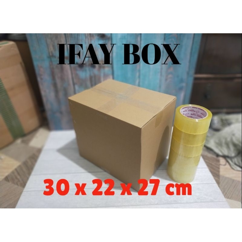 

Kardus box ukuran 30x22x27 cm single wall polos
