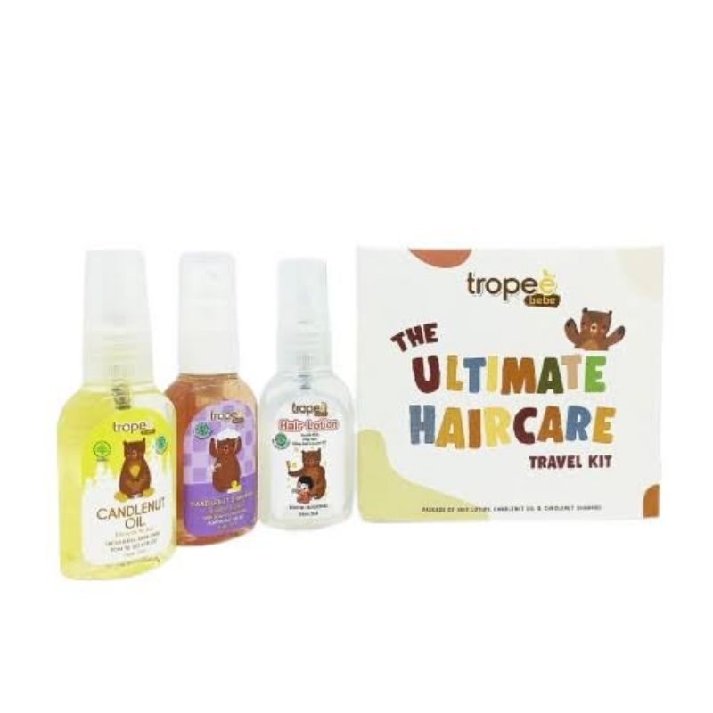 Tropee Bebe The Ultimate HairCare Travel Kit 30ml - Tropeebebe Hair Care Kit - Minyak Kemiri Rambut Bayi - Shampoo Baby - Losion Rambut - Lostion Rambut Anak Bayi