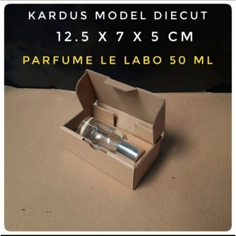 

karton kardus uk. 12,5x7x5 cm model diecut parfum le labo 50