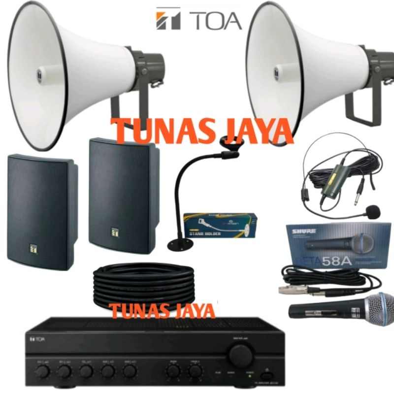PAKET TOA HORN 50 WATT PAKET TOA MASJID ZH5050 PAKET SOUND SYSTEM TOA MASJID SPEAKER LUAR DALAM