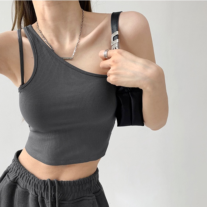 [Premium] One Side Off  Shoulder Crop Top 7332 (S/M/L)