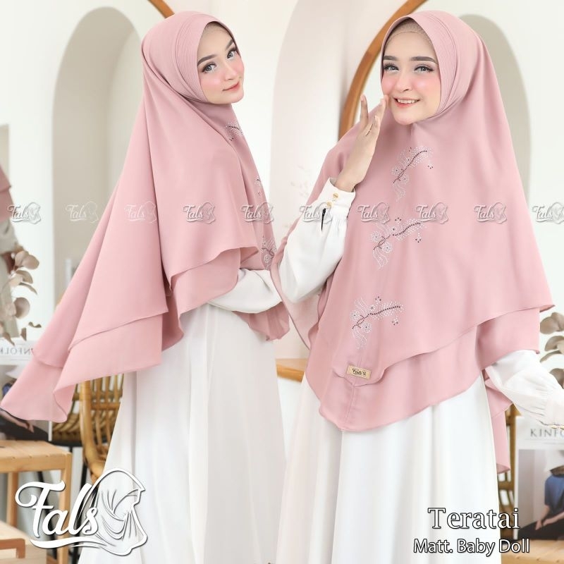 (Ori Fals) TERATAI •jilbab instan ceruty baby doll•hijab instan jumbo payet