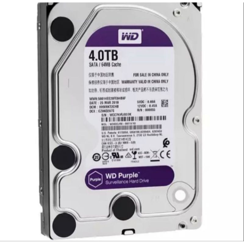 Hard Disk Internal WD Purple 4TB