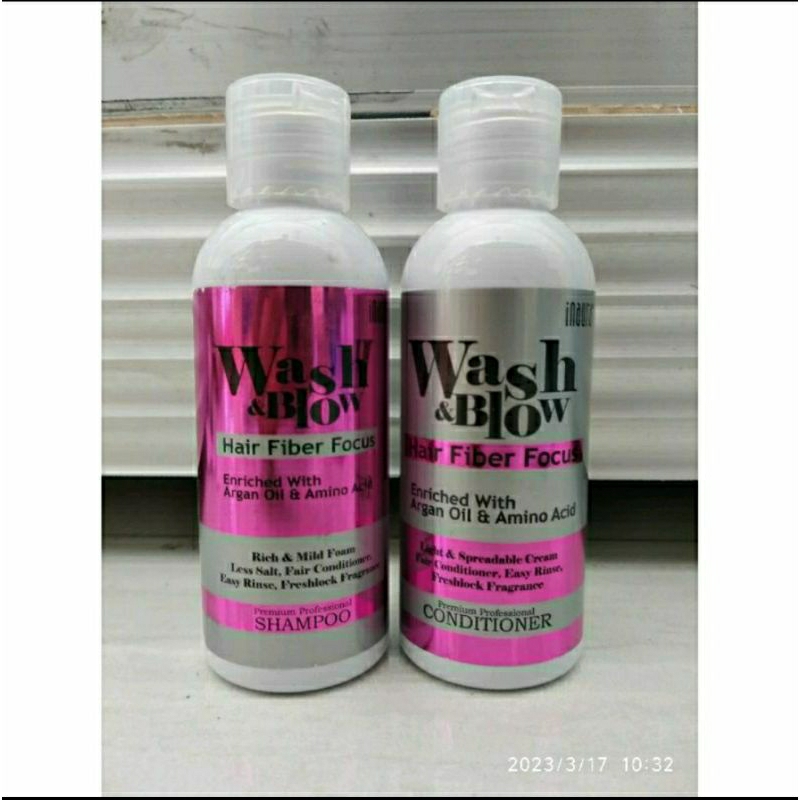 Inaura Wash &amp; Blow Hair Fiber Focus | Shampoo 50ml | Conditioner 50ml