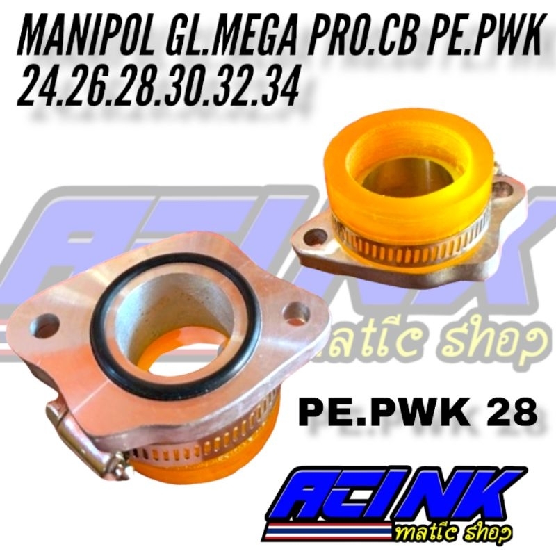 Manipol intake teflon karbu pe 28 pwk 28 pnp GL