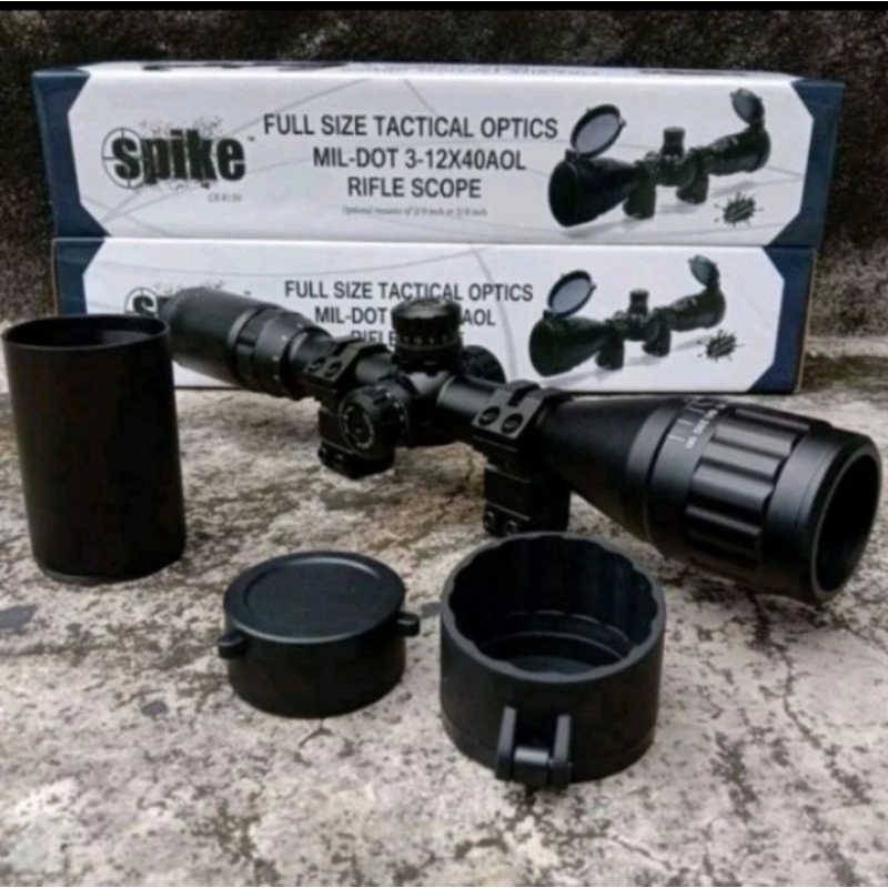 Telescope Teropong Senapan Angin Murah Bushnell 4x20 / 3-9X40 EG / SPIKE 3-12X40 AOL