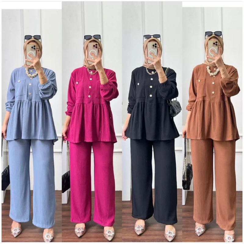 setcel hanover setelan celana kaos knit wanita