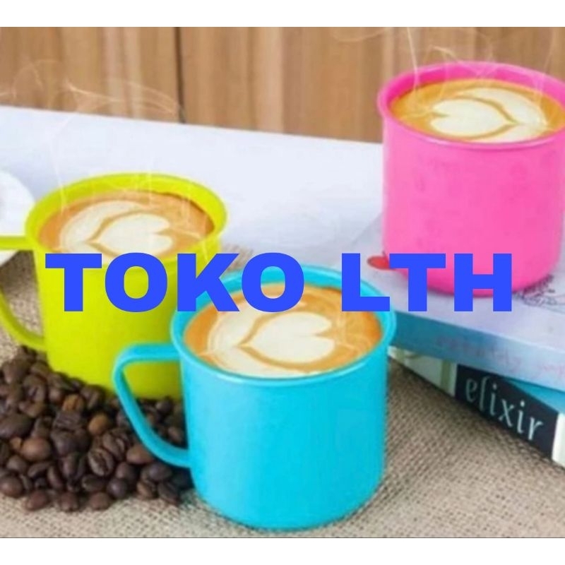 6 PCS CANGKIR GELAS PLASTIK KECIL MINI MUG CANGKIR KOPI