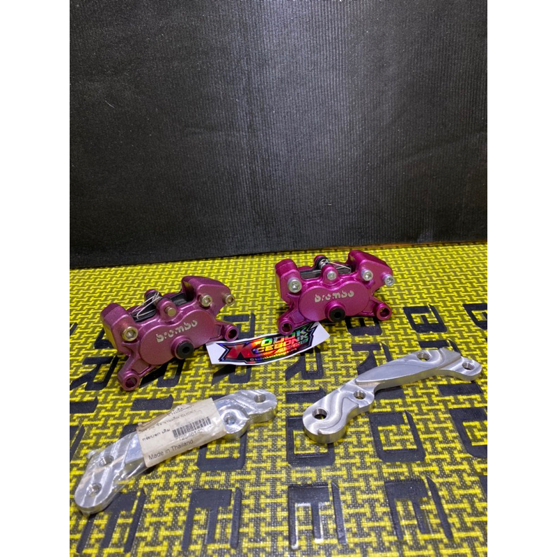 Kaliper Brembo 4 piston + Bracket Mio, fino, vario, Scoopy, beat, genio Made In Thailand