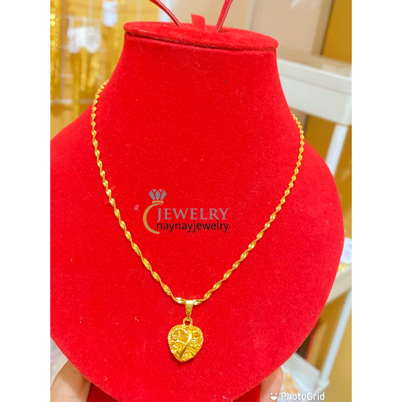 Kalung koin warna 24k / Plintir love ukir kcl 45cm