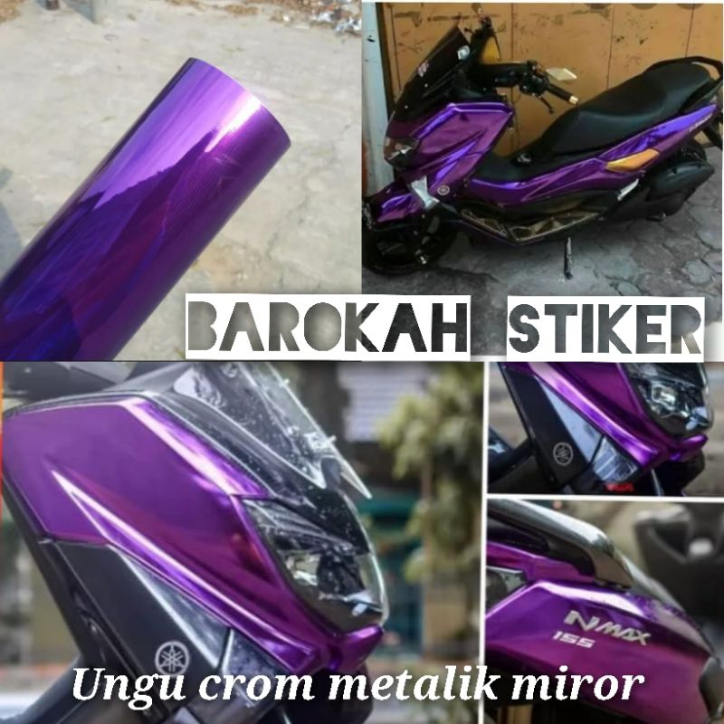 Stiker Motor Warna Ungu Crom Metalik Mirror Violet Glosy Sticker Fanchi