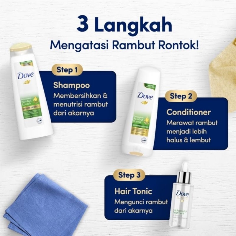 Dove Shampoo Perawatan Rambut Rontok berkurang 99% dengan Nutri Serum dan Dynazinc 900ml