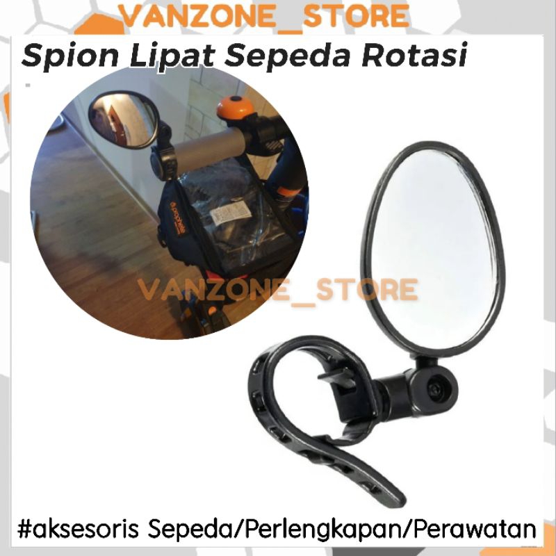 Spion Jalu Supermoto Lipat Bulat Spion Stang Sepeda Motor Blindspot