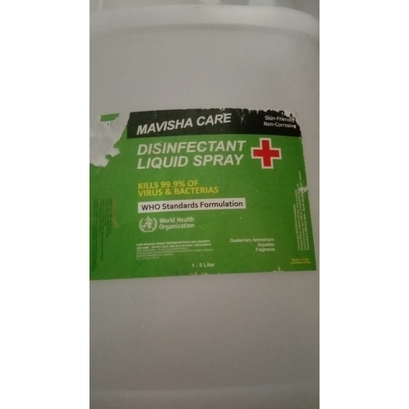 DISINFEKTAN MAVISHA CARE REGULER 5 LITER/DESINFEKTAN ANTISEPTIC 5 LITER AMAN TERKENA KULIT/DISINFEKT