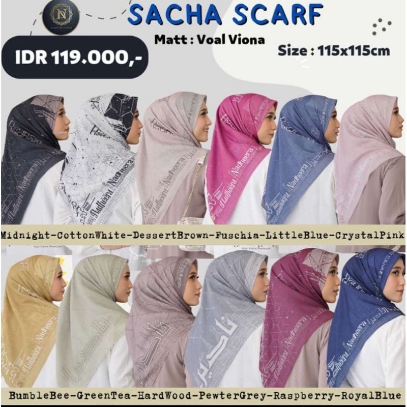 Sacha Scarf Nadheera Hijab Segiempat Nadheera