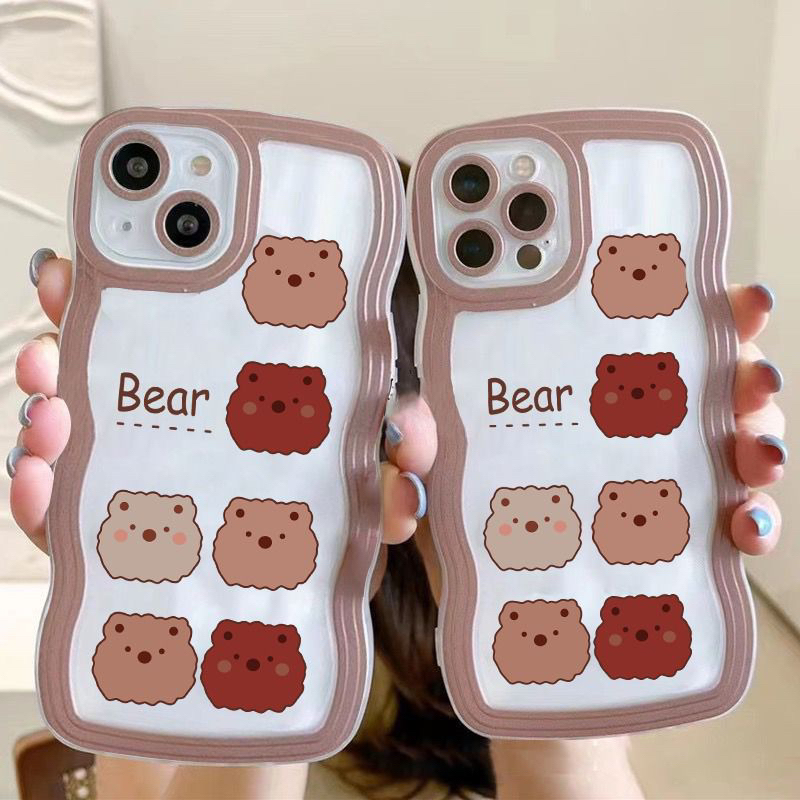 softcase kartun bambar lucu korea bentuk pinggir gelombang OPPO reno 8 4g, reno 7 4g. Reno 8 5g,F1s,reno 4f. f9,F5,Reno 5f,reno 6 4g, vivo v25,Samsung A13 4g,A04e