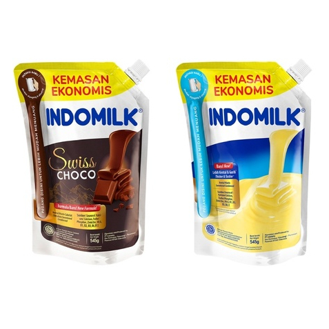 

susu kental manis putih dan coklat indomilk kemasan pouch 545gr