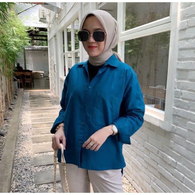 Alya Shirt - Atasan Wanita - Kemeja Kerut Depan