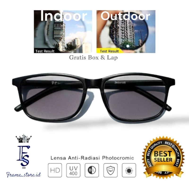 KACAMATA PHOTOCROMIC / KACA MATA ANTI RADIASI MINUS PLUS PRIA WANITA