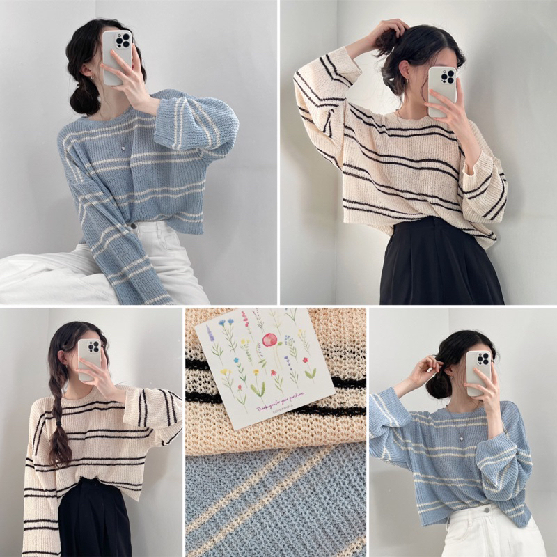 Crop Sundae Knit /Knit korean style /Rajut impor
