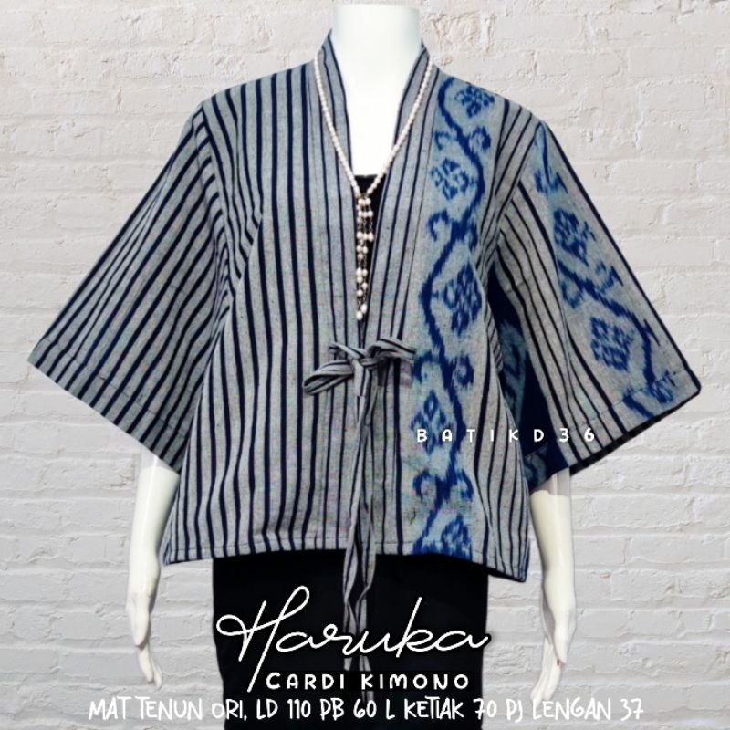 Outer kimono tenun asli wanita cardi cewek premium etnik Kasual atasan baju butik kerja fashion blazer rompi kardigan Cardi vest blus maxi ibu anak remaja kantor jumbo songket lurik ikat tradisional seragam ntt lombok jepara Rote etnik unik keren.